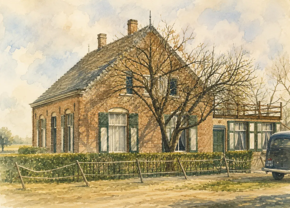 Aquarel van een oude boerderij in Lierop (2 van 6)