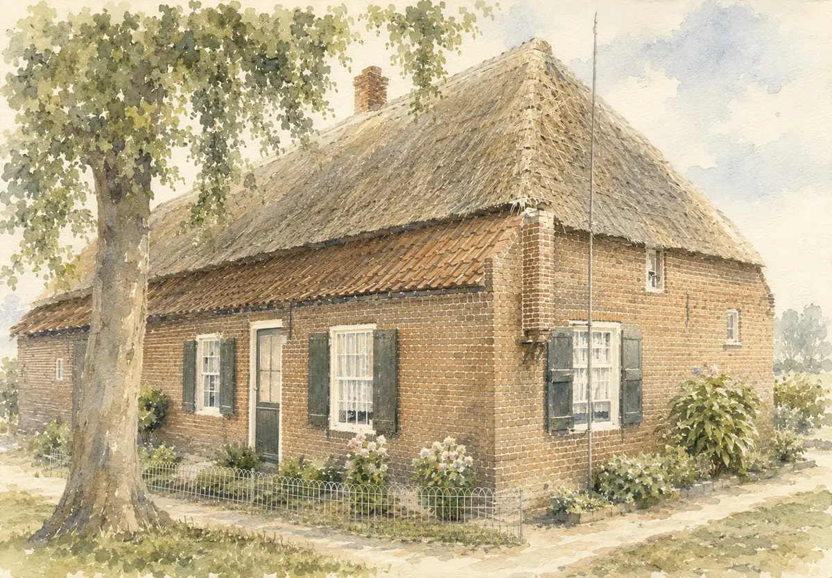 Aquarel van een oude boerderij in Lierop (6 van 6)
