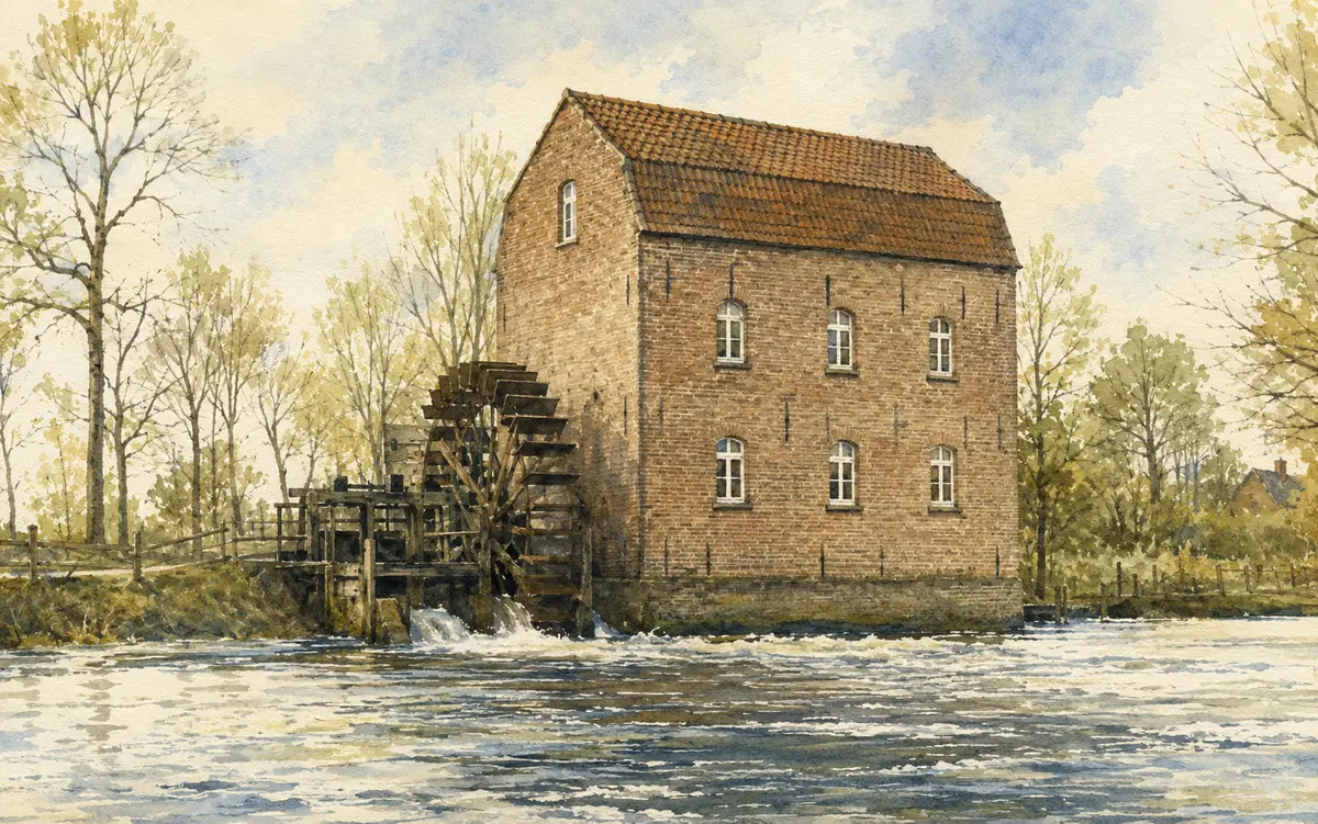 Aquarel van het dorp Lierop (2 van 6)
