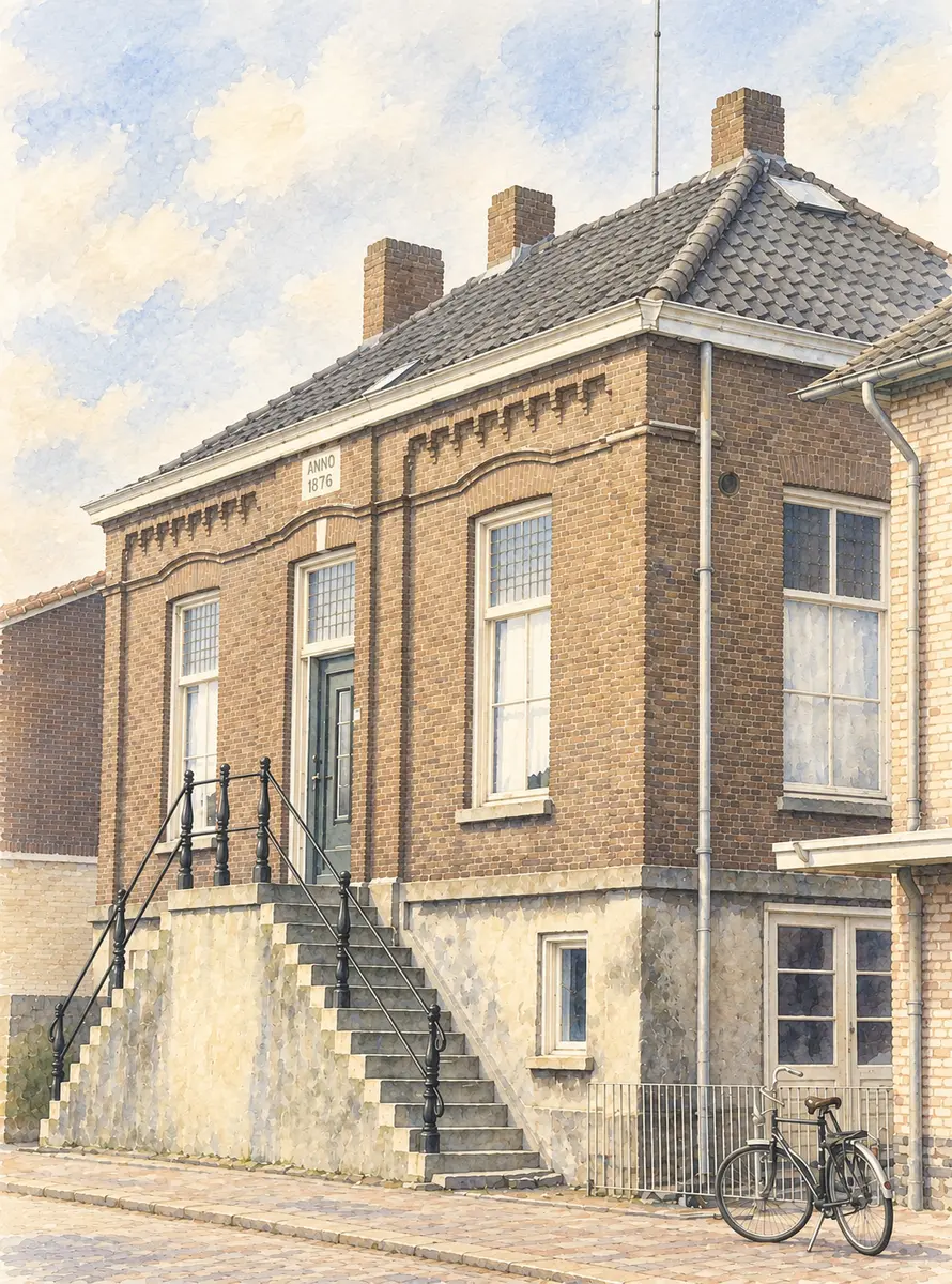 Aquarel van het dorp Lierop (6 van 6)